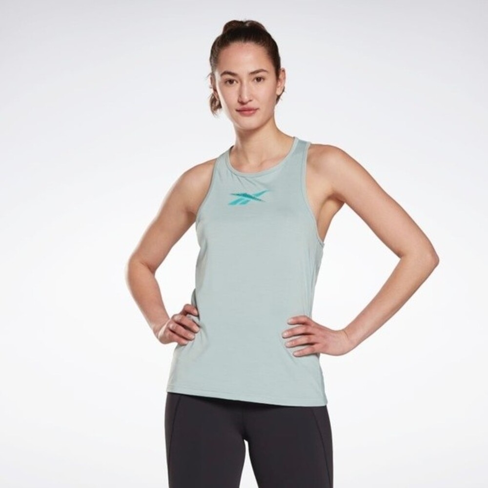 Reebok Women's NWOT ACTIVCHILL Graphic Athletic Gym Racerback Tank Top Size M